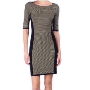 rag & bone Ella Black Tan Striped Knit Dress